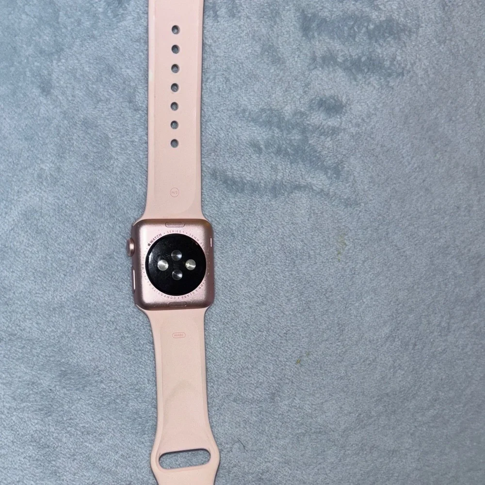 Apple Watch with Light Pink Silicone Band